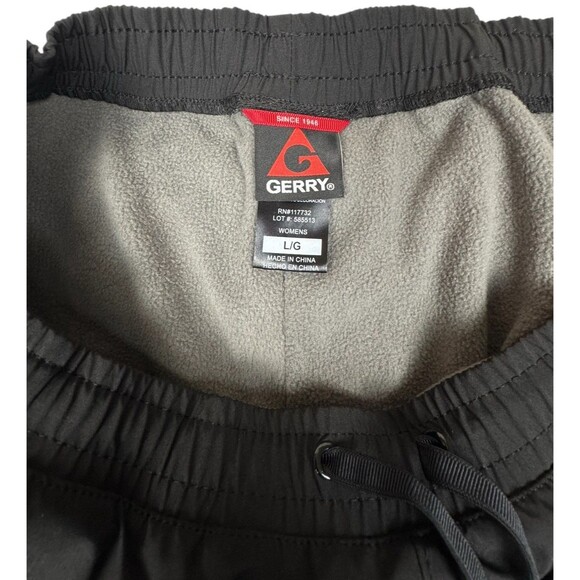 Gerry Jogger Windbreaker Pants Womans Large Black Fleeced Lined Active Hike New - Picture 6 of 11